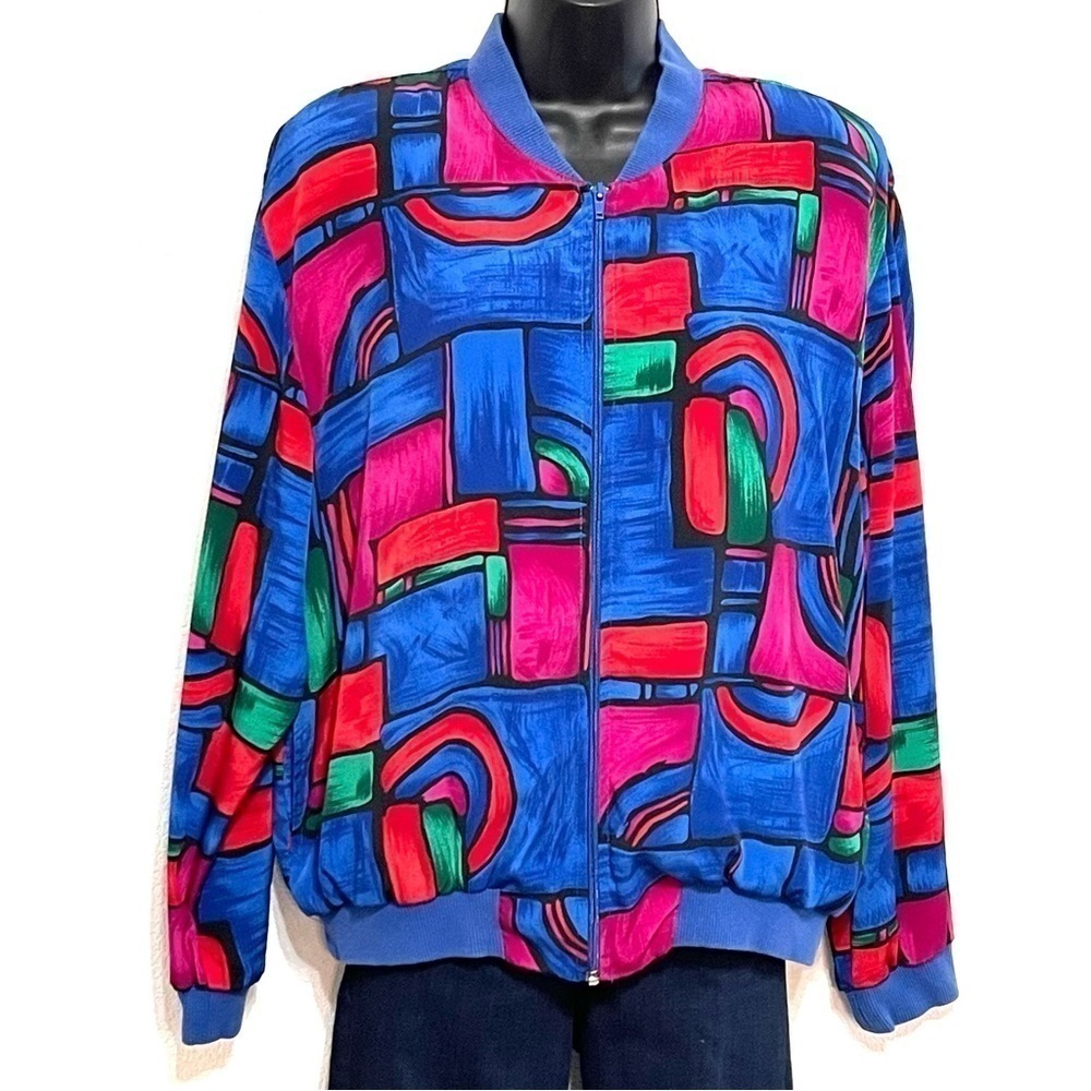 VINTAGE Teddi Woman Future Blue Abstract Design Size XL